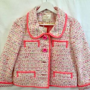 NWT Kate Spade Addie Jacket Pink Tweed
